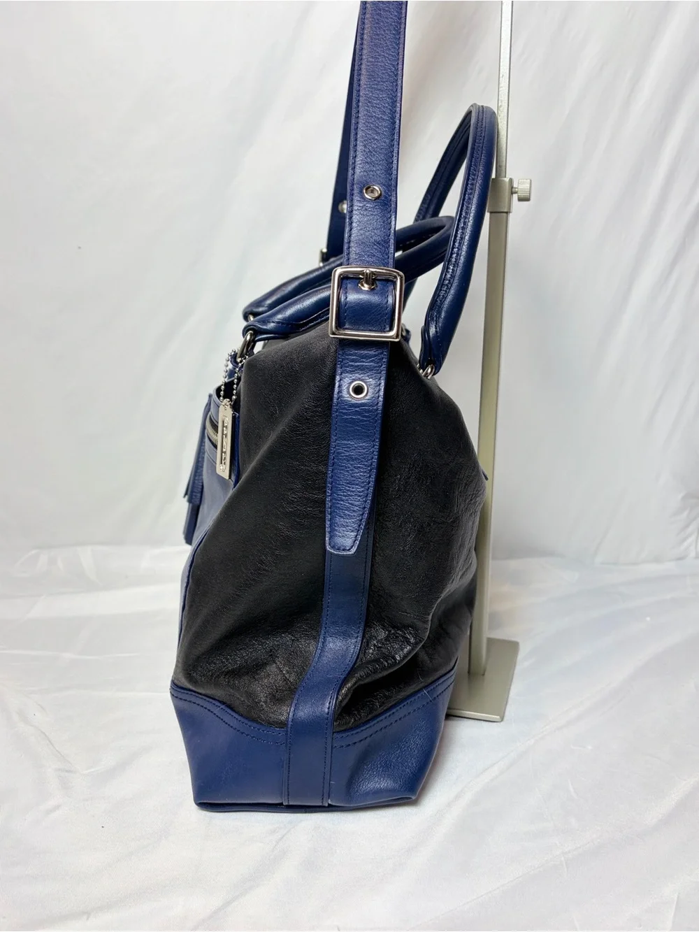 Coach Legacy Leather Rory Satchel Navy Black Colorblock 19902